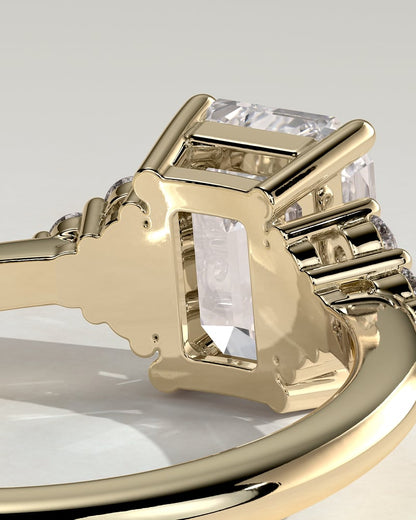 2.0 CT Emerald Cluster Style Lab Grown Engagement Ring