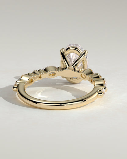 2 CT Oval Shaped Lab Grown Diamond Engagement Ring In Pave Style