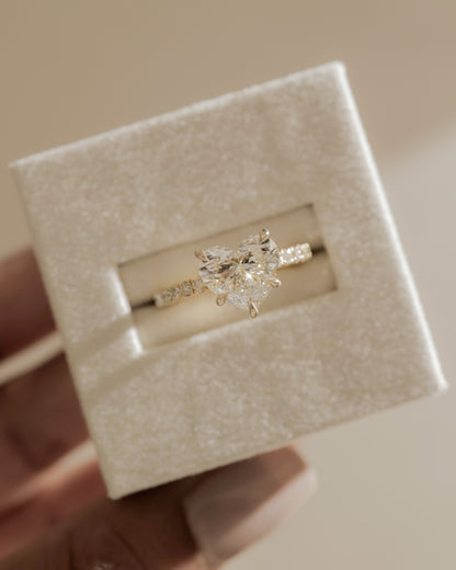 2 CT Heart Cut Pave Styled Lab Grown Diamond Engagement Ring