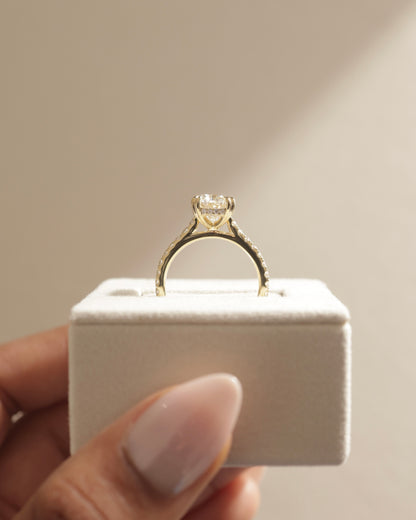 2 CT Oval Cut Pave Styled Lab Grown Diamond Engagement Ring