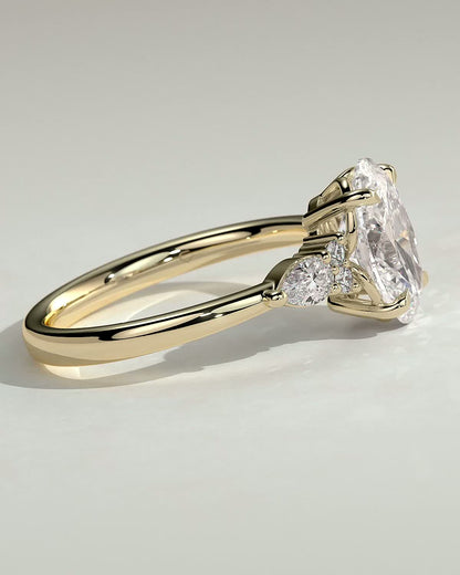 2 CT Oval Cut Cluster Lab Grown Diamond Engagement Ring