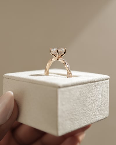 2 CT Oval Cut Criss Crossed Pave Lab Grown Diamond Engagement Ring