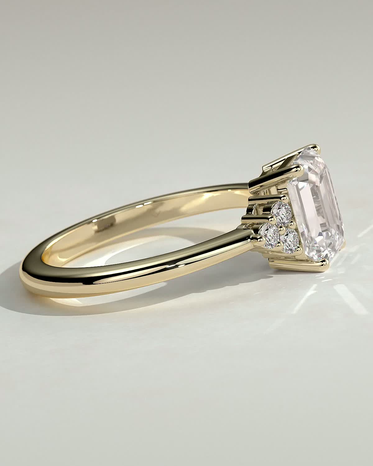 2.0 CT Emerald Cluster Style Lab Grown Engagement Ring