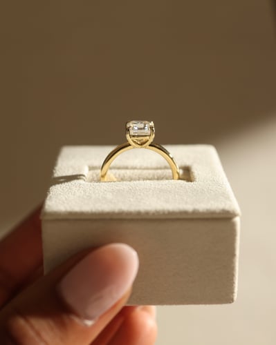 2 CT Asscher Cut Solitaire Style Lab Grown Diamond Engagement Ring