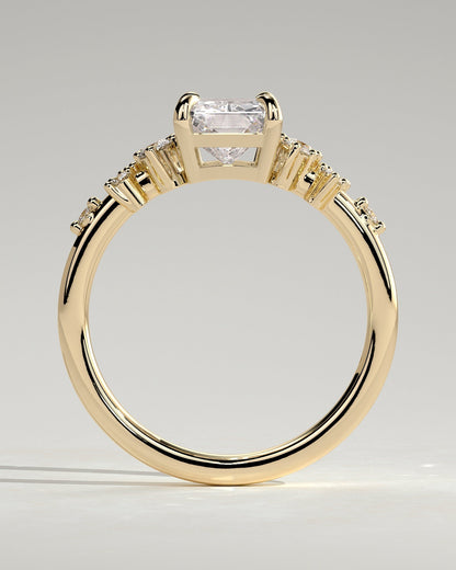 Radiant Cluster Lab Grown Diamond Engagement Ring