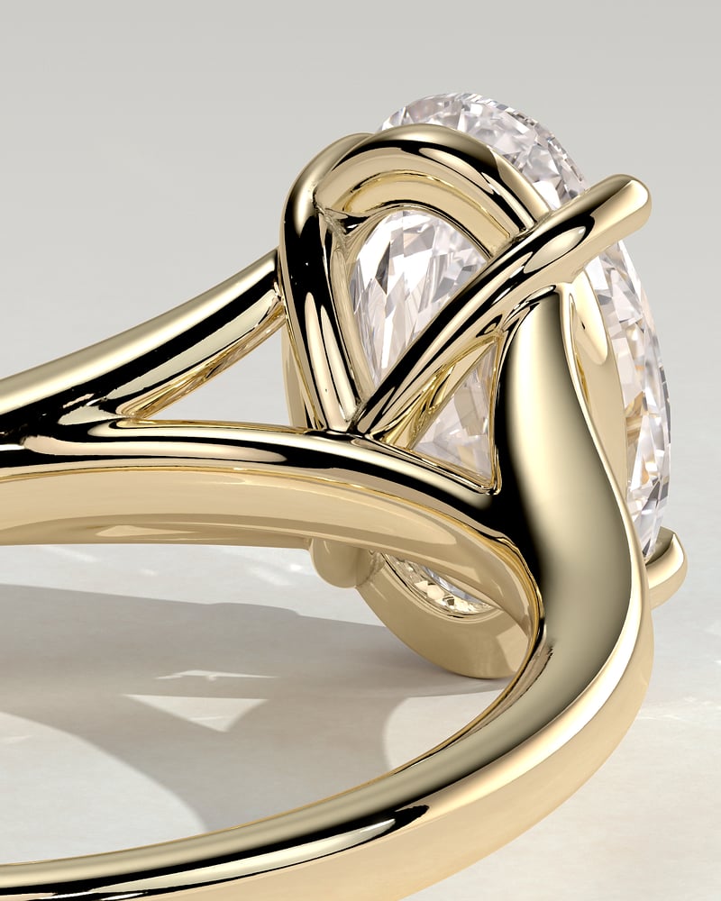 2 CT Oval Shaped Split Shank Lab Grown Diamond Engagement Ring