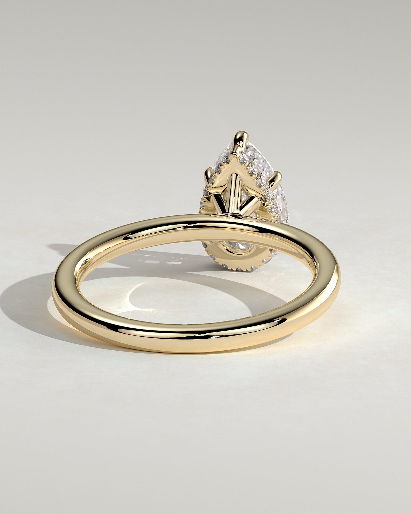 2 CT Pear Cut Hidden Halo Styled Lab Grown Diamond Engagement Ring For Women