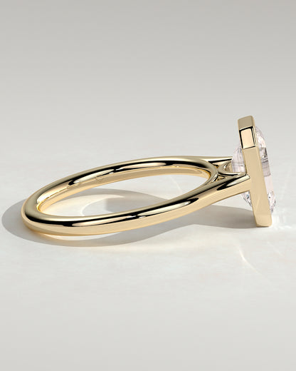 2.0 CT Emerald Cathedral & Bezel Styled Lab Grown Engagement Ring