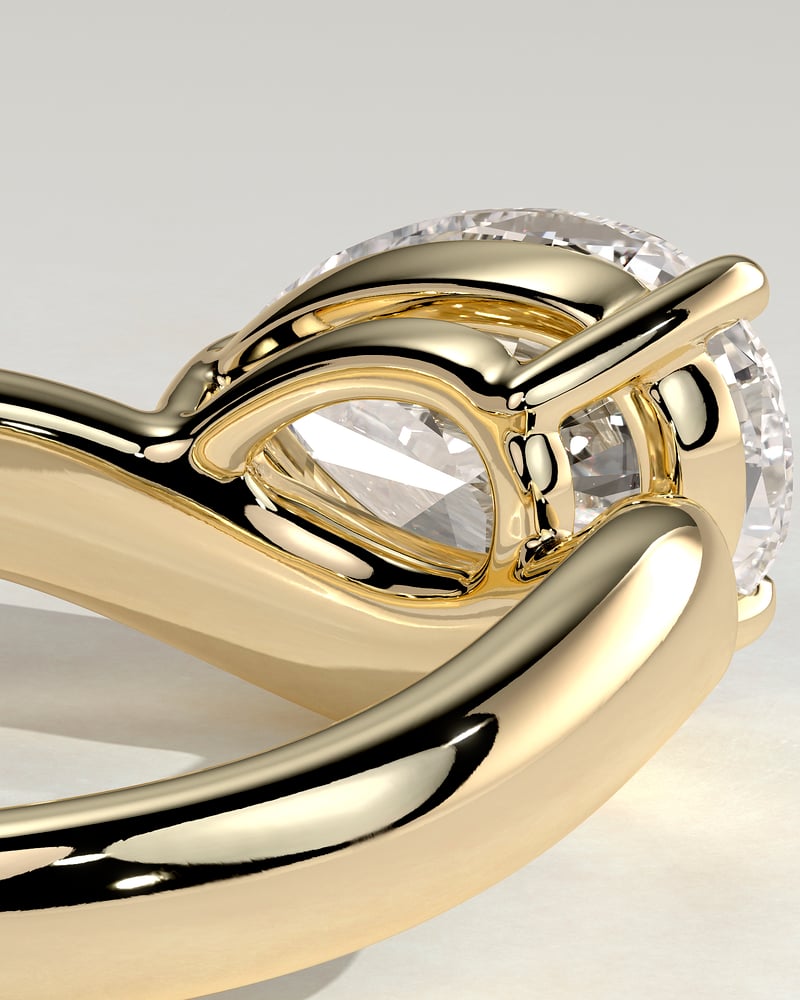 2.0 CT Pear Cut Curved Solitaire Lab Grown Diamond Engagement Ring