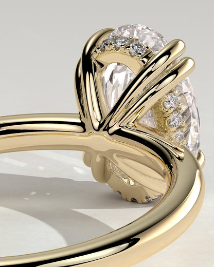 2 CT Oval Cut Hidden Halo Styled Lab Grown Diamond Engagement Ring