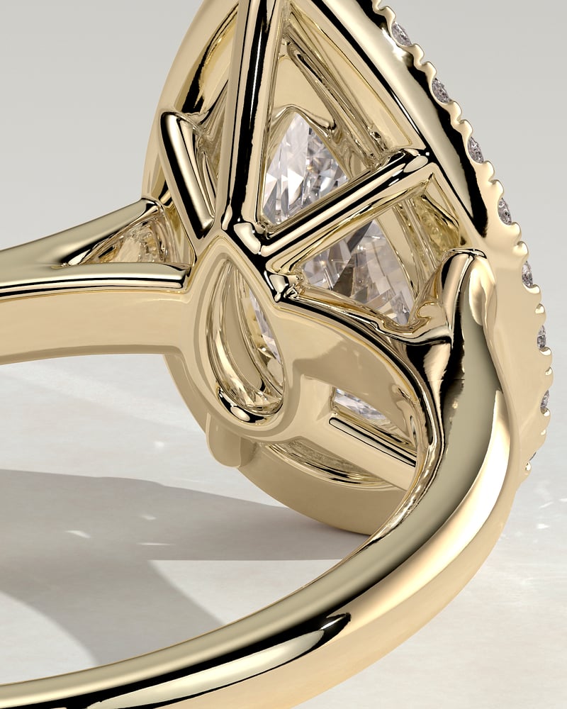 2 CT Pear Cut Halo Style Lab Grown Diamond Engagement Ring