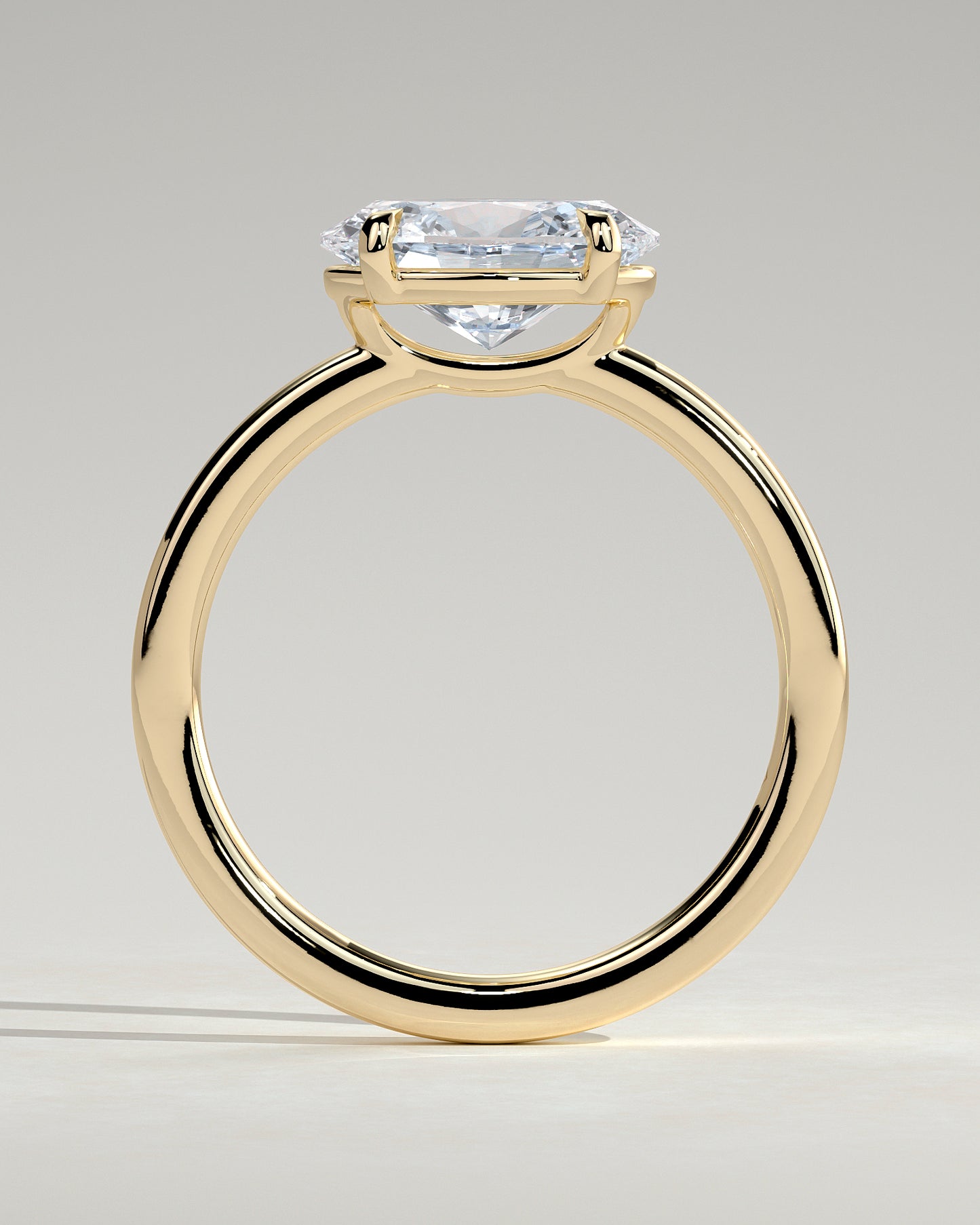 2.0 CT Oval East-West Solitaire Lab Grown Diamond Engagement Ring