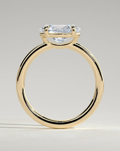 2.0 CT Oval East-West Solitaire Lab Grown Diamond Engagement Ring