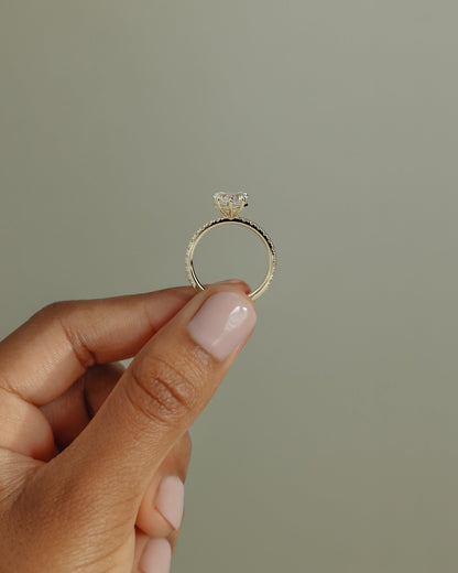 2 CT Heart Cut Pave Styled Lab Grown Diamond Engagement Ring