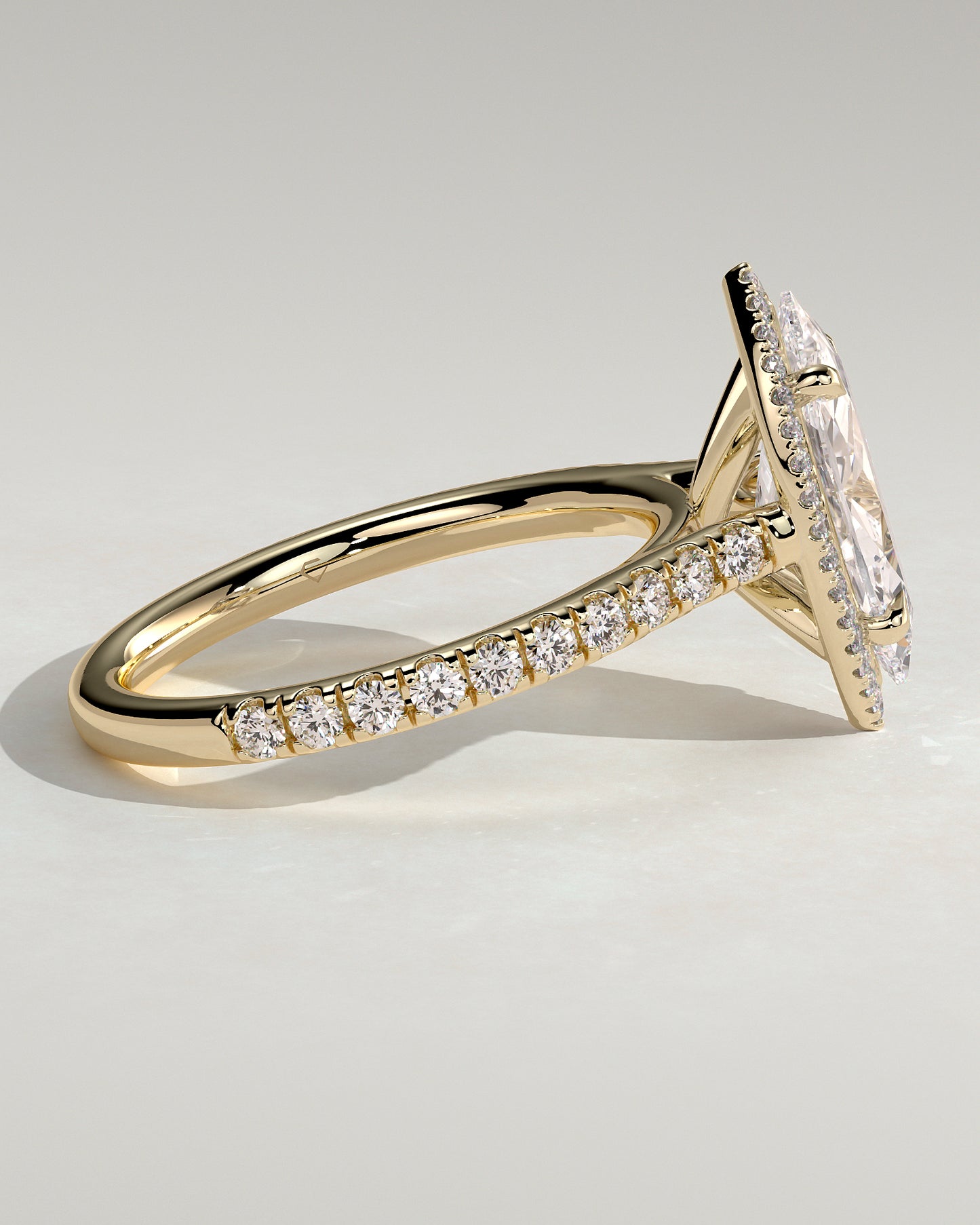 2 CT Marquise Cut Halo and Pave Lab Grown Diamond Engagement Ring