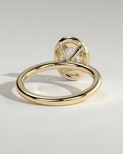 2 CT Oval Cut Halo Lab Grown Diamond Engagement Ring