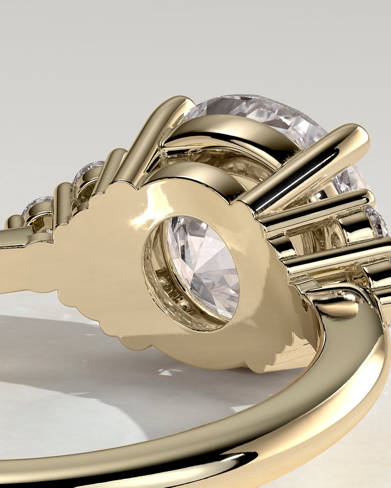 2 CT Round Cut Cluster Style Lab Grown Diamond Engagement Ring