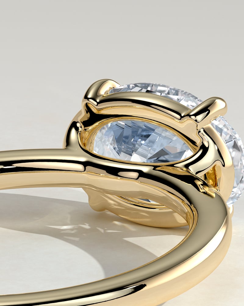 2.0 CT Oval East-West Solitaire Lab Grown Diamond Engagement Ring