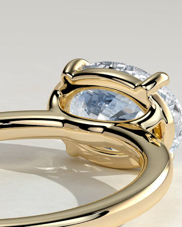 2.0 CT Oval East-West Solitaire Lab Grown Diamond Engagement Ring