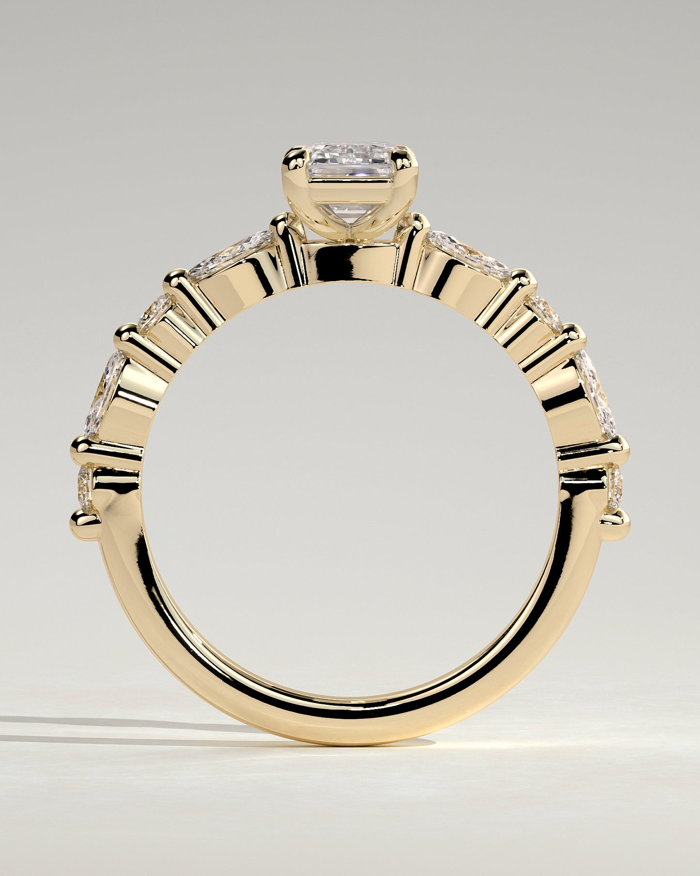 2 CT Emerald Cut Pave Styled Lab Grown Diamond Engagement Ring For Women