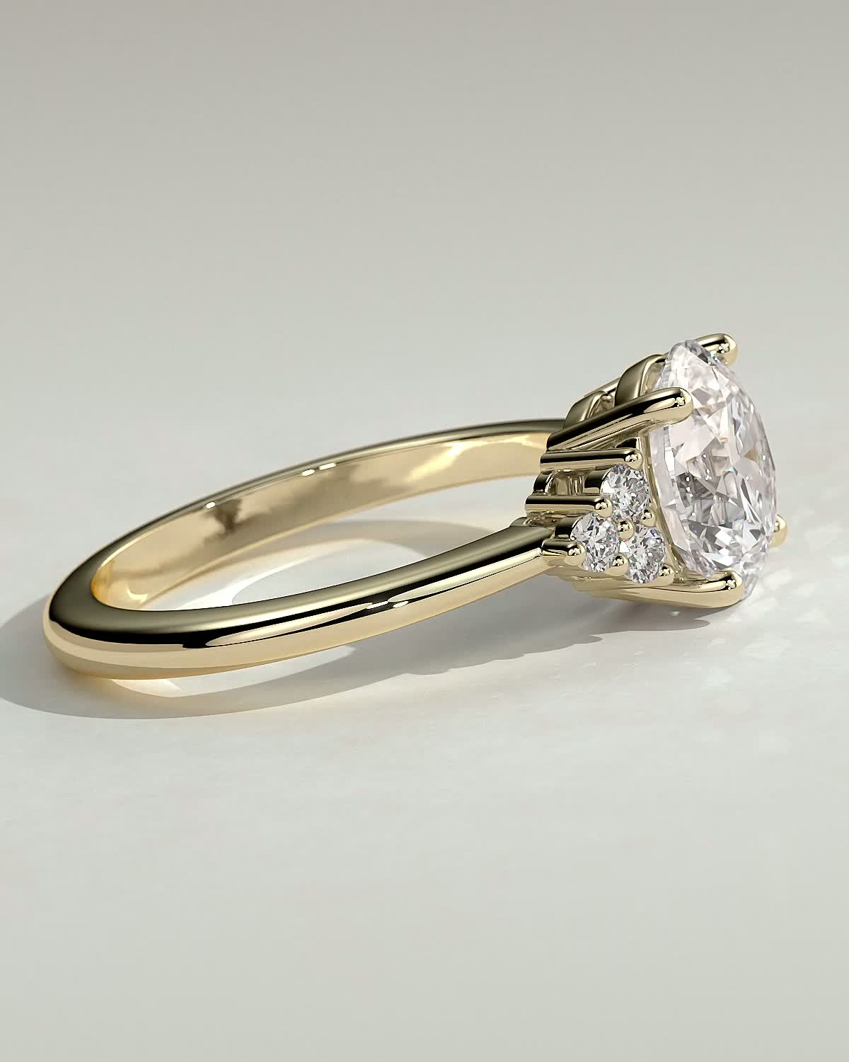 2 CT Round Cut Cluster Style Lab Grown Diamond Engagement Ring