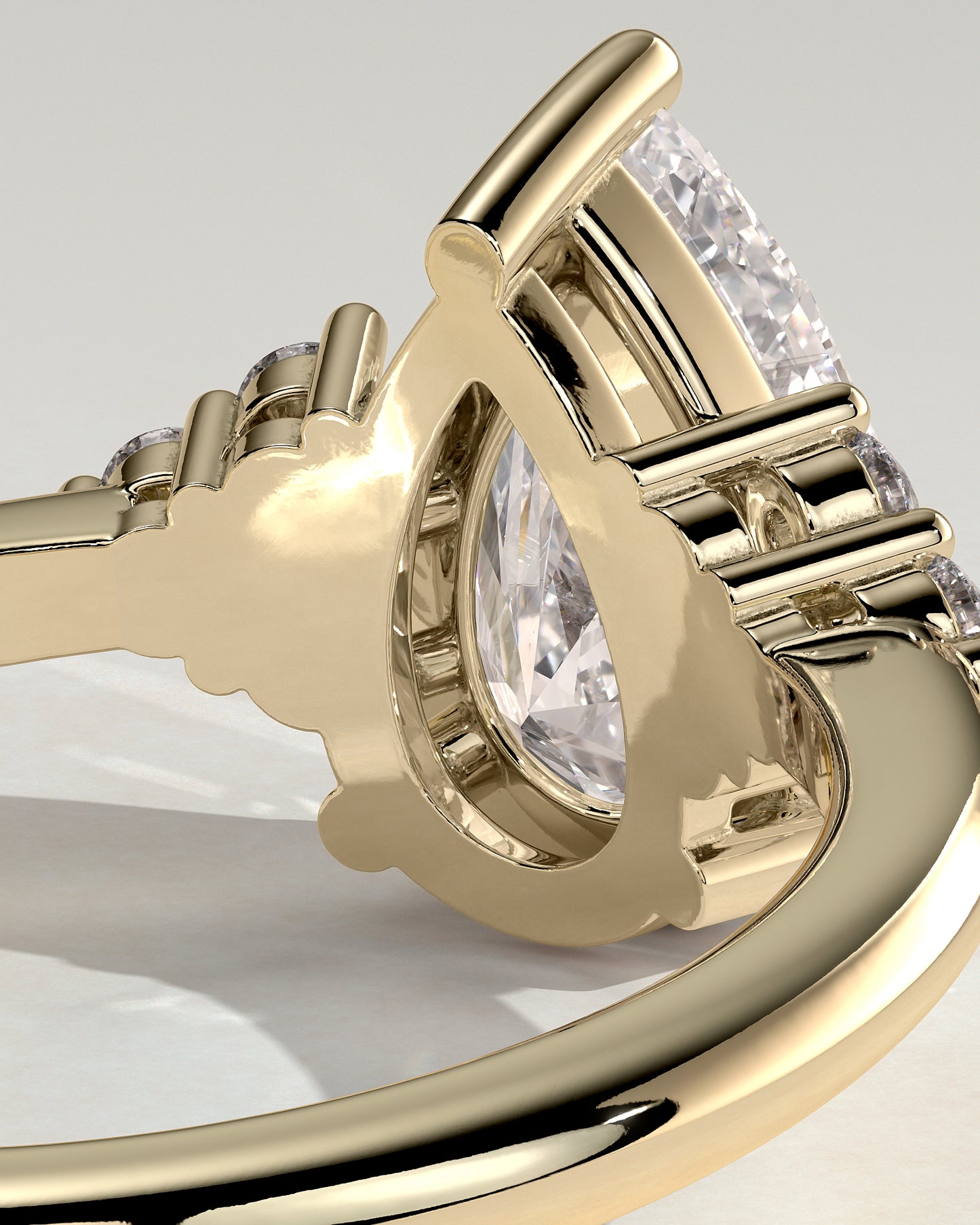 2 CT Pear Cut Cluster Styled Lab Grown Diamond Engagement Ring