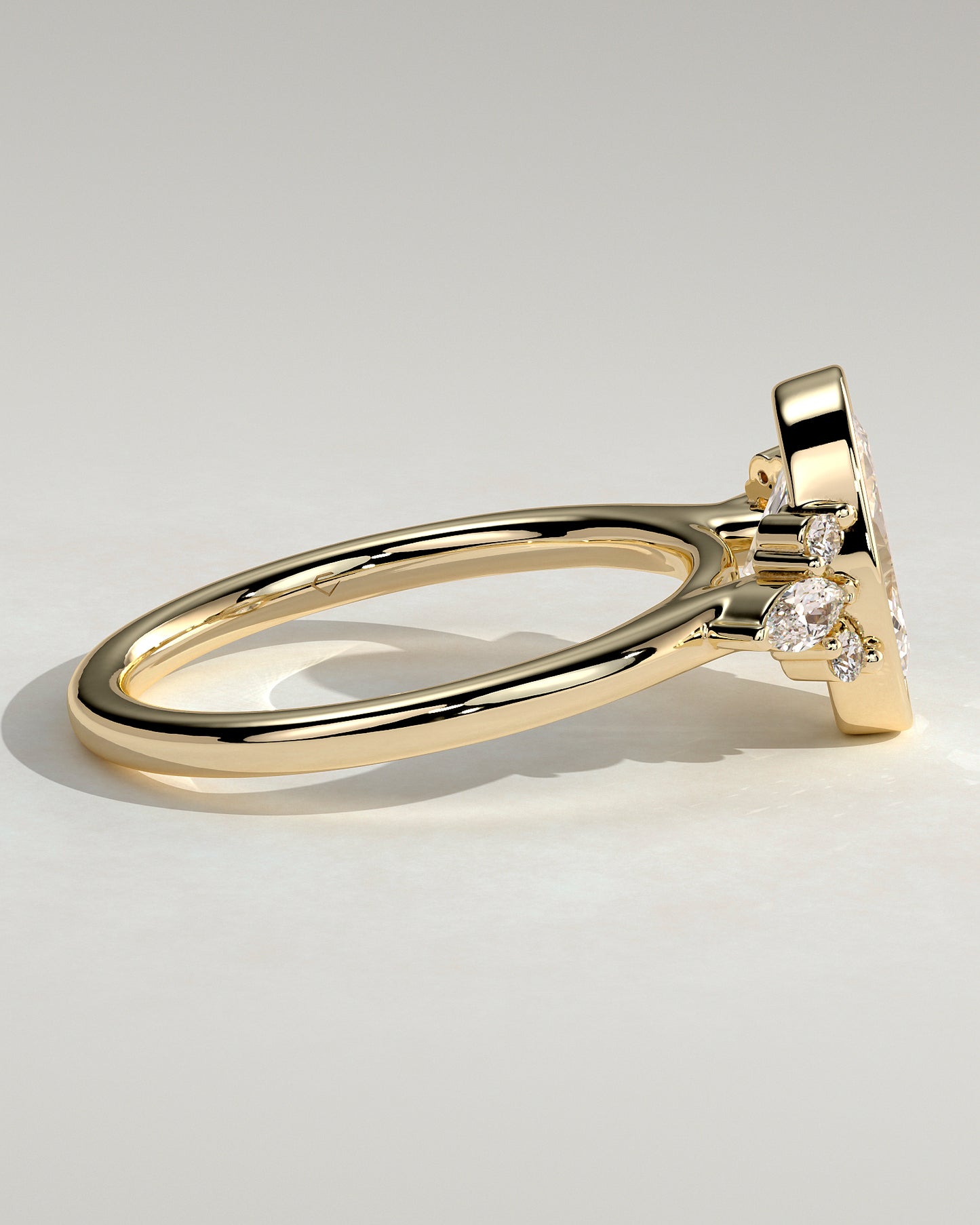 2 CT Oval Cut Cluster & Bezel Lab Grown Diamond Engagement Ring