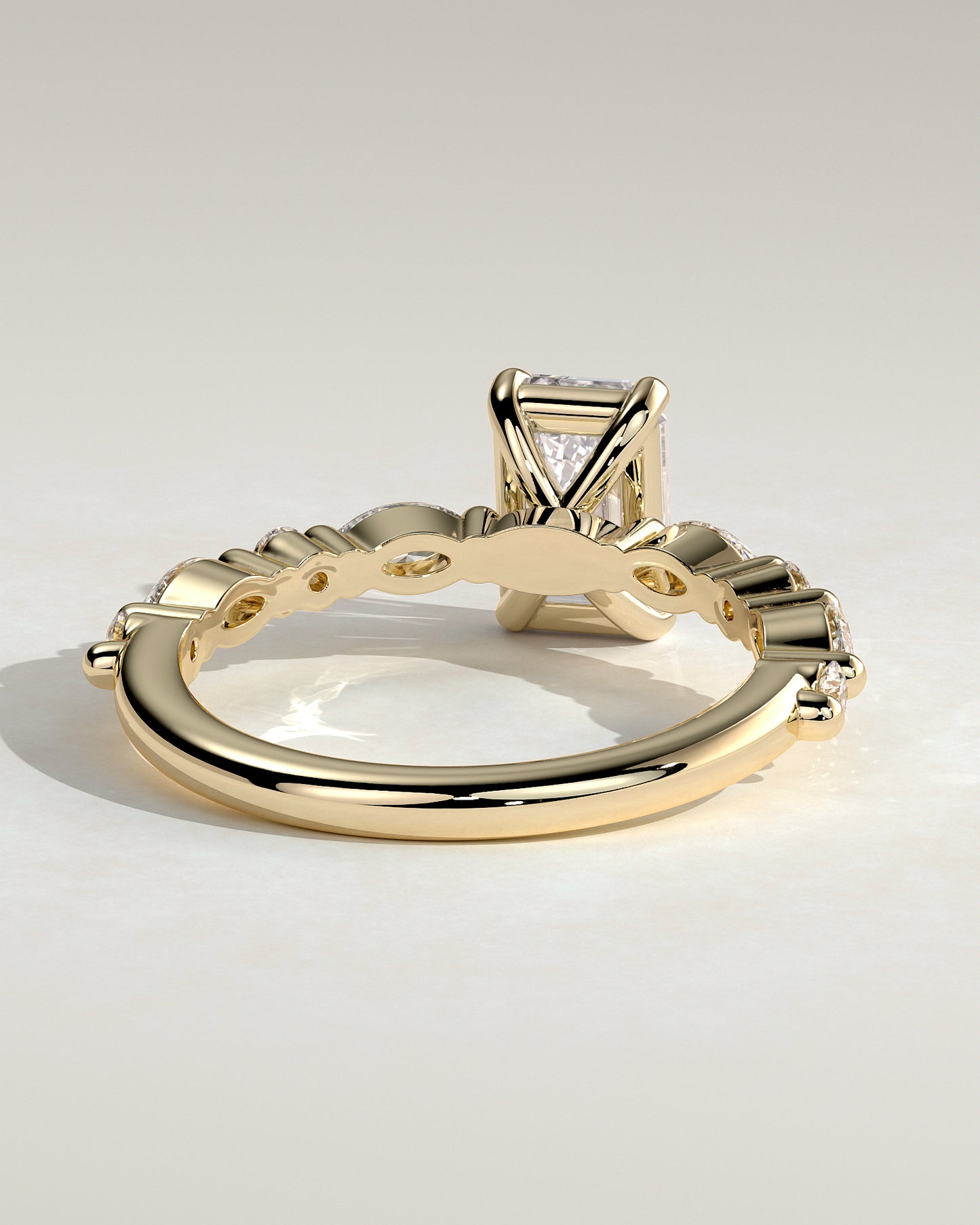 2 CT Emerald Cut Pave Styled Lab Grown Diamond Engagement Ring For Women