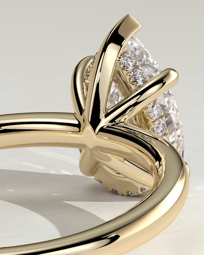 2 CT Pear Cut Hidden Halo Lab Grown Diamond Engagement Ring