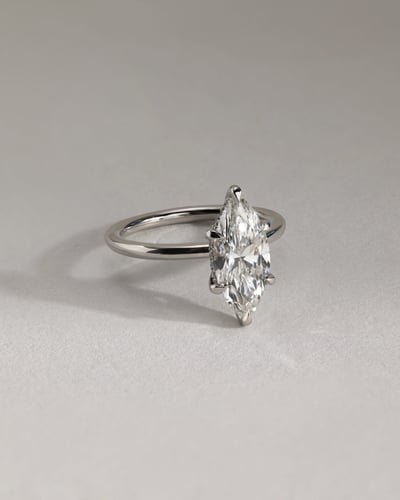 2 CT Marquise Cut Hidden Halo Styled Lab Grown Diamond Engagement Ring