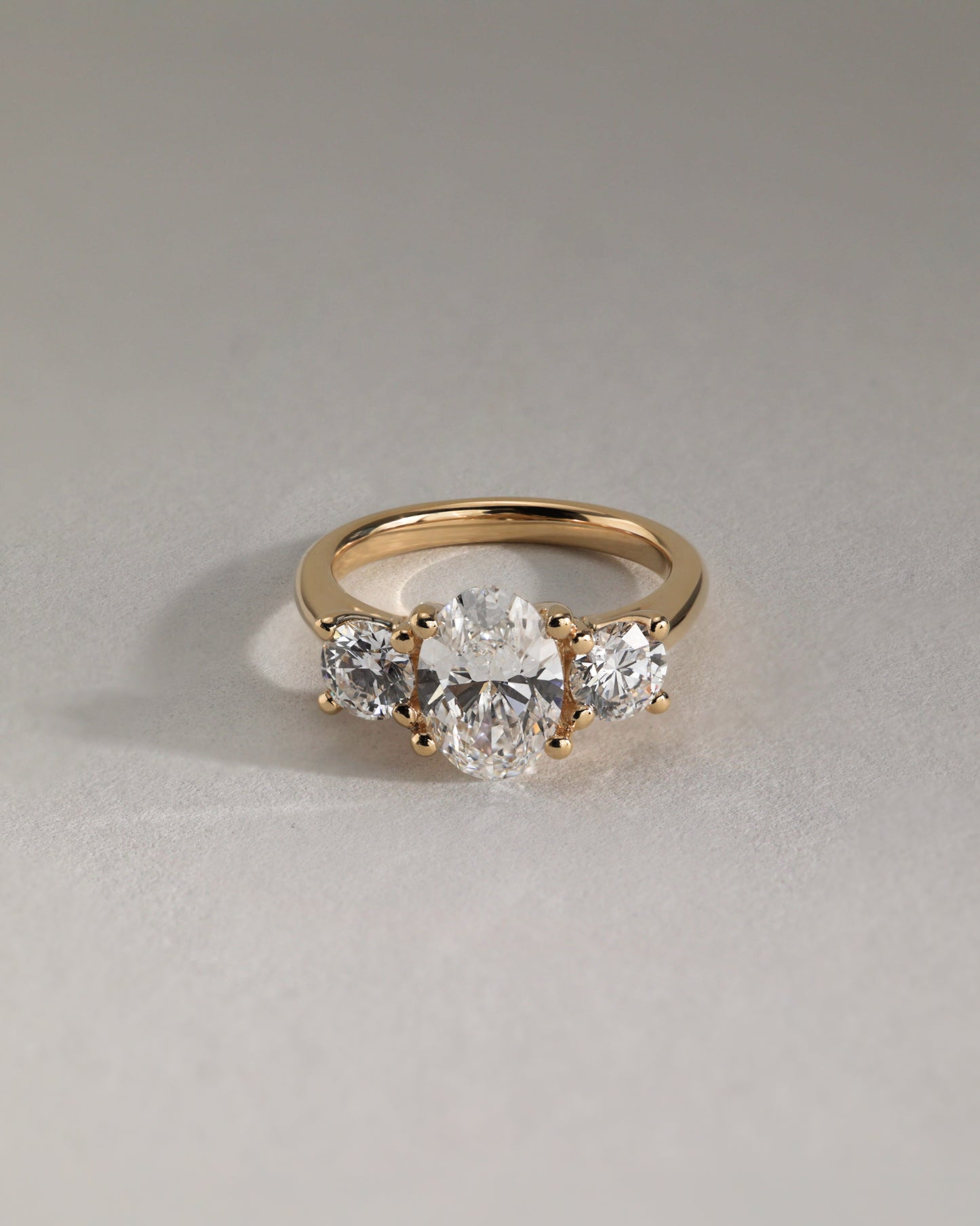 2 CT Oval Cut Three Stone Lab Grown Diamond Engagement Ring