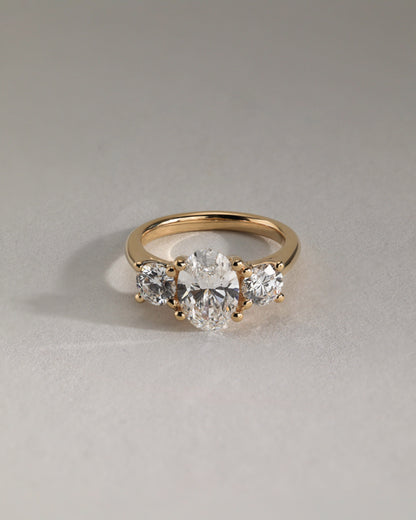 2 CT Oval Cut Three Stone Lab Grown Diamond Engagement Ring