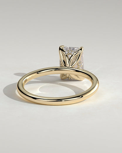 Emerald Hidden Halo Lab Grown Diamond Engagement Ring