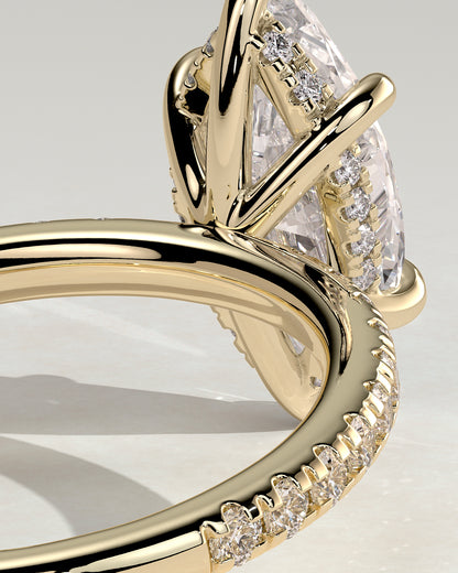 2.0 CT Marquise Cut Hidden Halo & Pave Lab Grown Diamond Engagement Ring