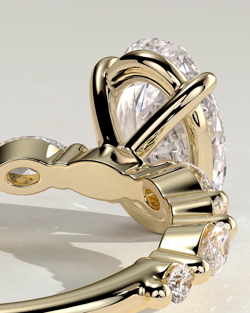 2 CT Oval Shaped Lab Grown Diamond Engagement Ring In Pave Style