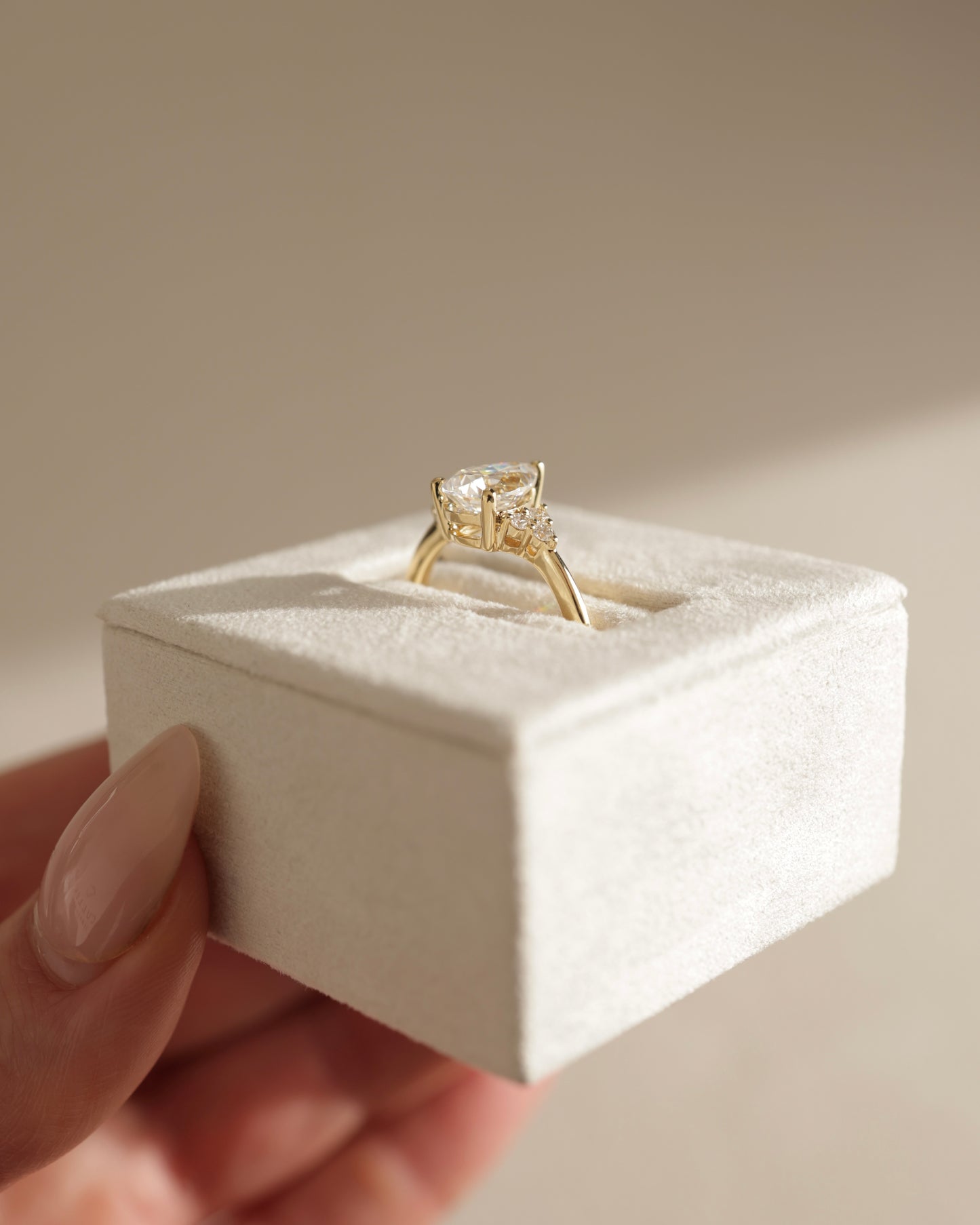 2 CT Pear Cut Cluster Styled Lab Grown Diamond Engagement Ring