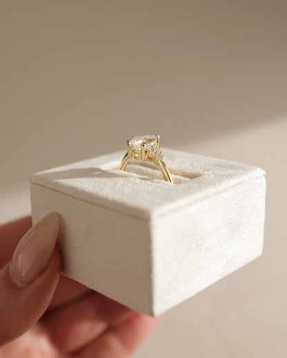 2 CT Pear Cut Cluster Styled Lab Grown Diamond Engagement Ring