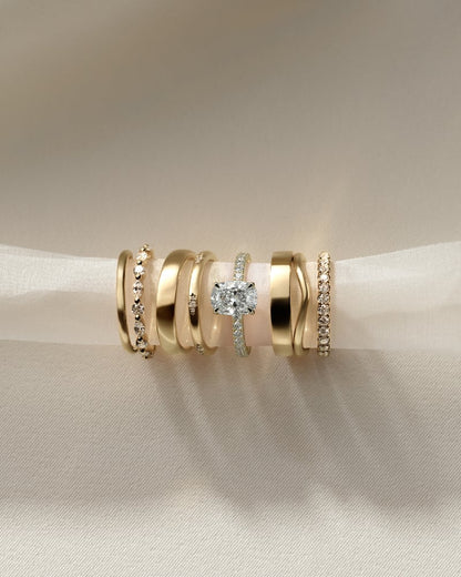 2 CT Elongated Cushion Cut Pave & Hidden Halo Lab Grown Diamond Engagement Ring