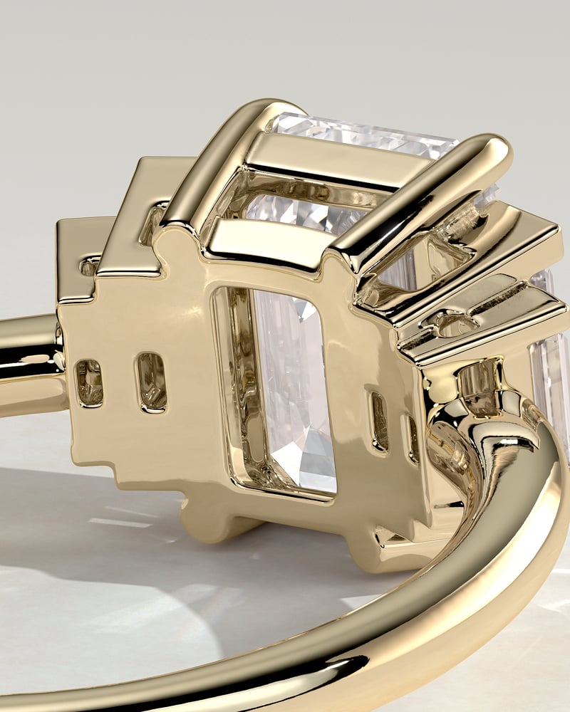 2 CT Emerald Cut Cluster Styled Lab Grown Diamond Engagement Ring