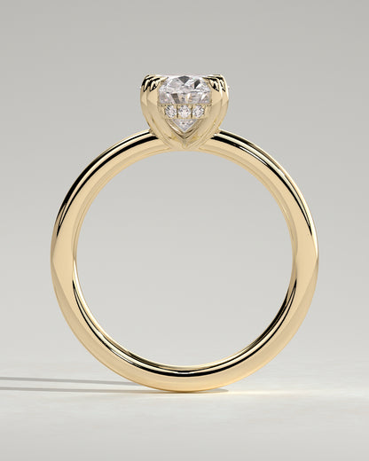 2 CT Oval Cut Hidden Halo Styled Lab Grown Diamond Engagement Ring