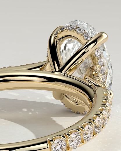 2.0 CT Oval Cut Pave & Cathedral Lab Grown Diamond Engagement Ring