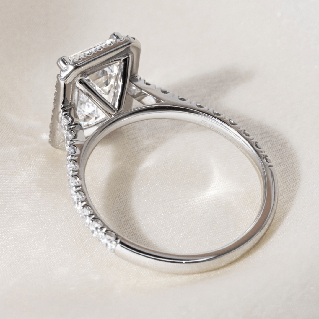 Marquise Shaped Three Stone Lab Grown Diamond Engagement Ring