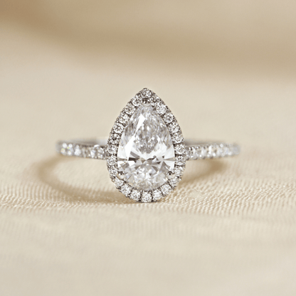 Marquise Shaped Three Stone Lab Grown Diamond Engagement Ring