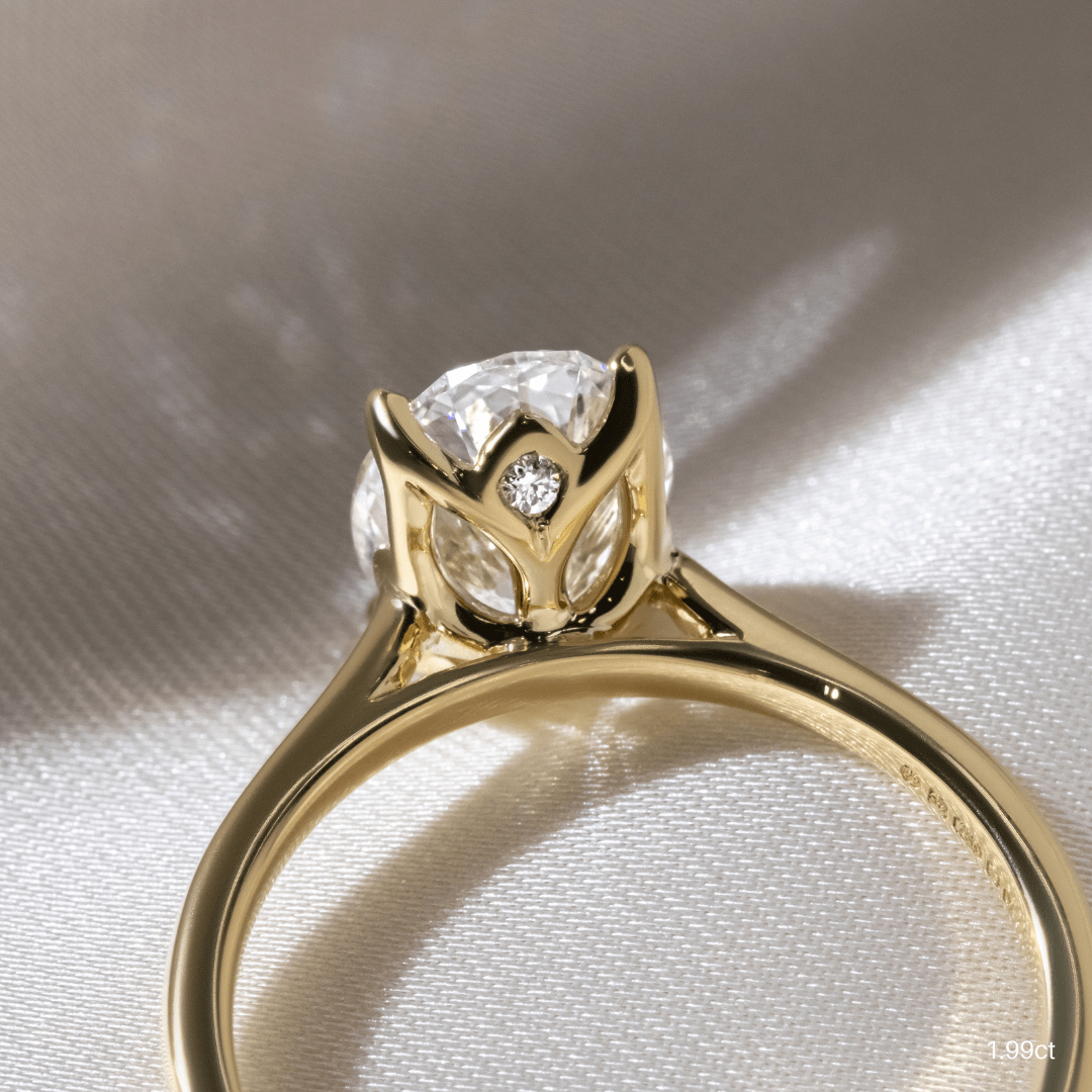 Marquise Shaped Three Stone Lab Grown Diamond Engagement Ring