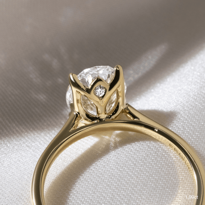 Marquise Shaped Three Stone Lab Grown Diamond Engagement Ring