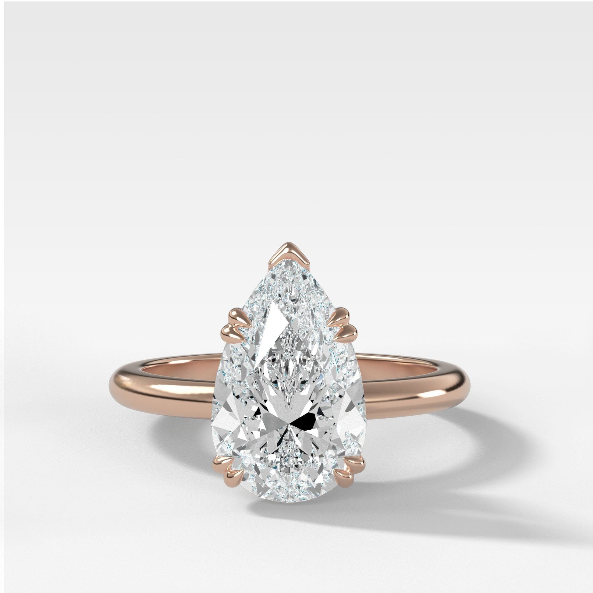 Marquise Shaped Three Stone Lab Grown Diamond Engagement Ring