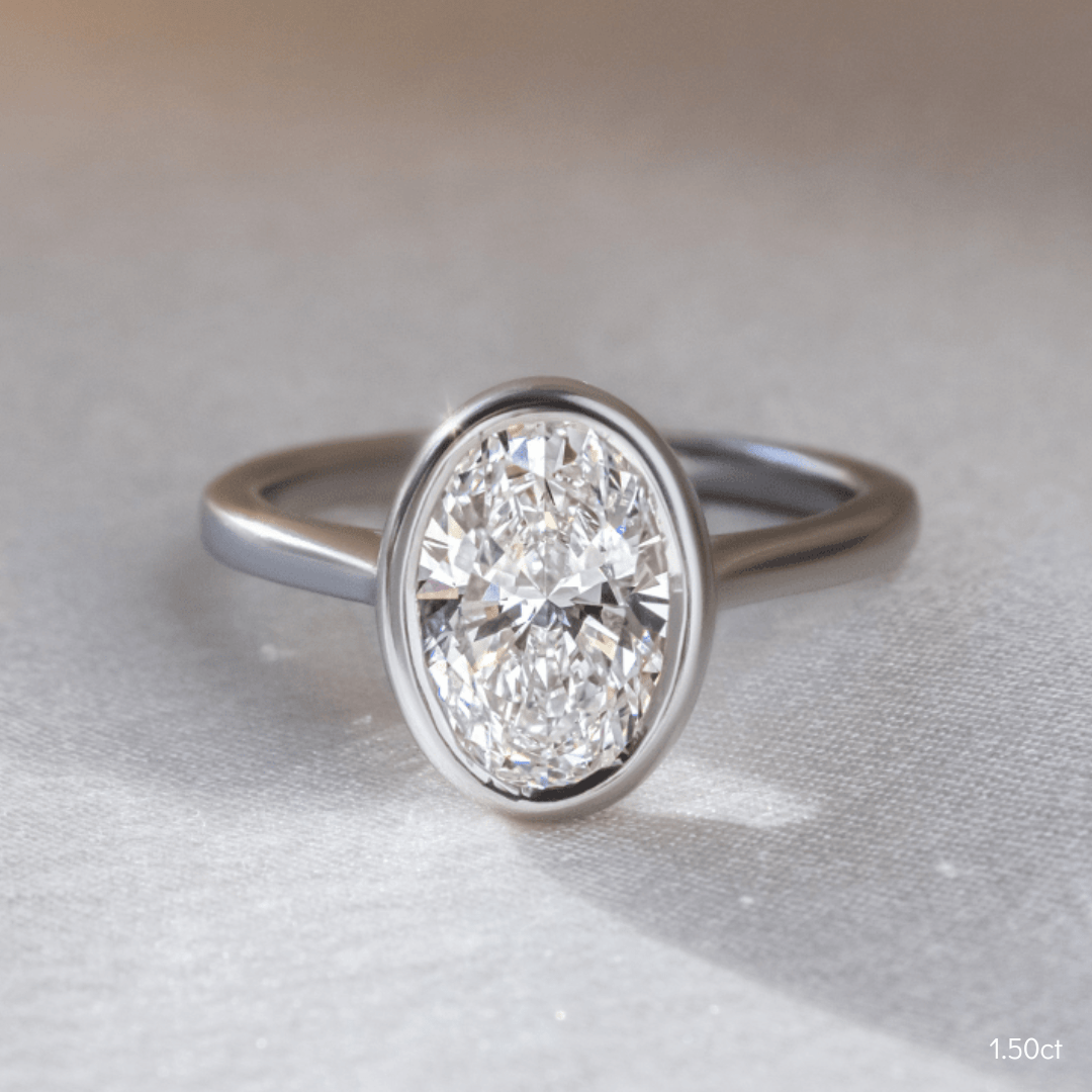 Marquise Shaped Three Stone Lab Grown Diamond Engagement Ring