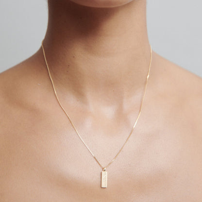 Engravable Rectangular Necklace