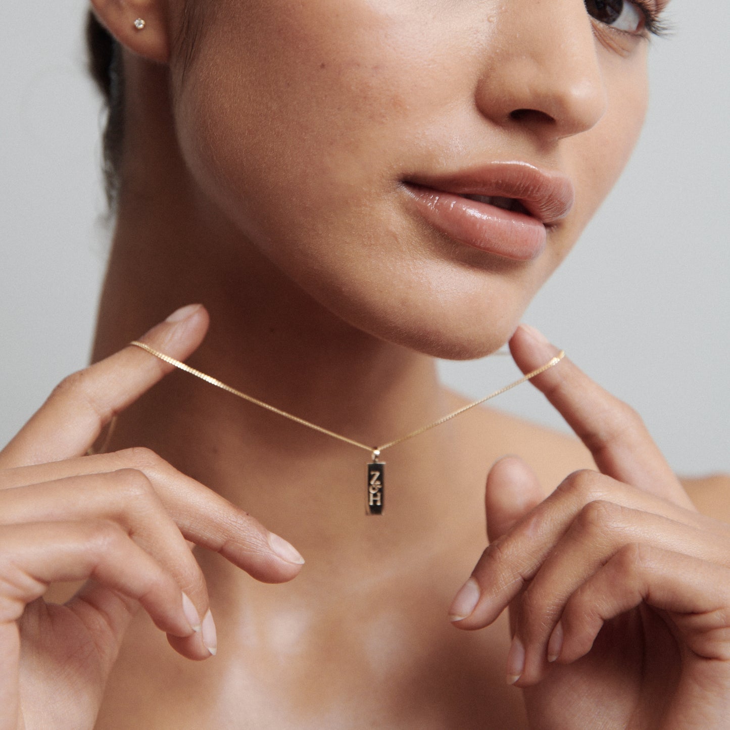 Engravable Rectangular Necklace