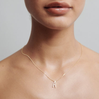 0.3 TCW Round Shaped Initial Lab Grown Diamond Necklace